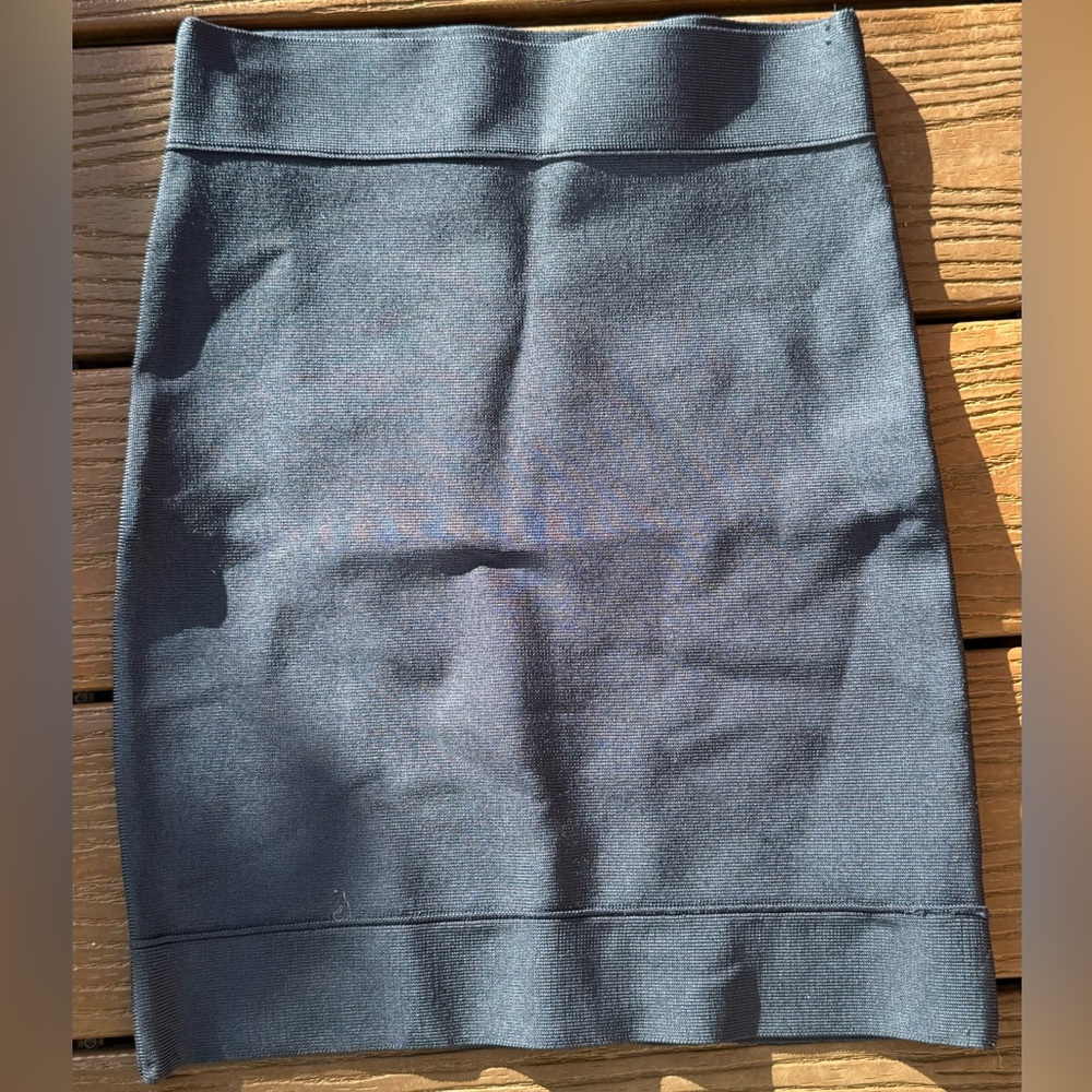 BCBGMAXAZRIA Navy Bodycon Knit Mini Skirt Size S